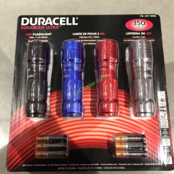 DURACELL LED FLASHLIGHTS (4) - DuraBeam Ultra 350 Lumens w/Batteries - Picture 4 of 5